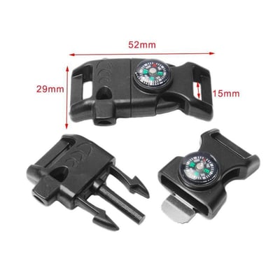 (5 Pack) 5/8" Compass Fire Starter Whistle Buckle Emergency Survival for Paracord Bracelet Outdoor Activity - $5.99 shipped (Free S/H over $25)