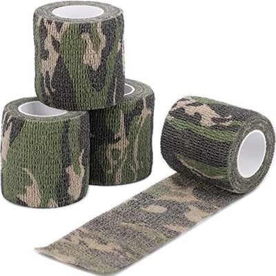 DROK 4 Roll Camo Grip Tape, 1.97" x 14.76ft Adhesive Stretch Cohesive Camo Tape 4.92Yard Waterproof Protective Bandage Cover - $8.49 + FREE Shipping
