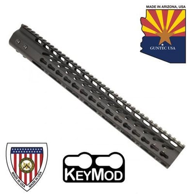 Guntec 15" M-LOK & KeyMod Handguards in Aluminum USA made on a fire sale in BLACK only! - $69.95