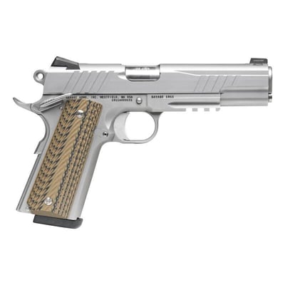 Savage 1911 .45 ACP 5" Barrel G10 Grips Stainless Finish Night Sights Acc Rail 8rd - $1160.42 