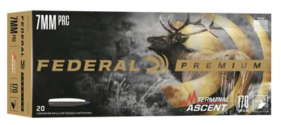 BLACK FRIDAY AMMO SALE PRICE Federal 7mm PRC Ammunition P7PRCTA3 170 gr Terminal Ascent 20 Rounds - $51.18 NO SALES TAX, NO CC FEES, FLAT RATE SHIPPING 