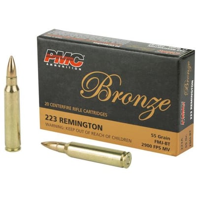 PMC Bronze .223 Remington 55 Grain Full Metal Jacket Boat Tail Ammo - $349.99 