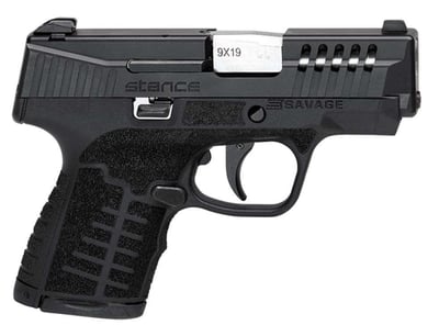 Savage Stance MC9 9mm 3.2" Barrel Black 3 Dot Sights No Manual Safety 10rd - $199.99 
