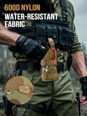 OneTigris Gun Holster Right Handed Nylon Pistol Holster for Most Compact Medium Full Size Pistol 1911/G17/19/20/21/45 M&P Shield 9mm, Belt & MOLLE Compatible - $23.98 + FREE Shipping