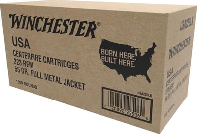 Winchester 223Rem 55 Gr. Full Metal Jacket Ammunition 1000 Rnds - $439 (Free S/H)