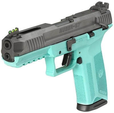 Ruger 57 5.7x28mm Pistol with Turquoise Frame and Black Slide - $399.99