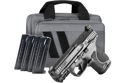Smith and Wesson M&P9 M2.0 Compact 9mm 4.07" w/ 5 Mags and Savior Range Bag - Black - $500.99 