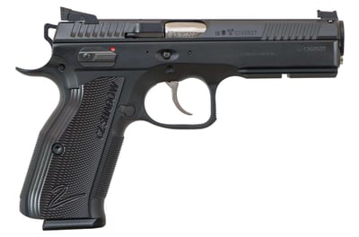 Cz Custom Shop Accushadow 2 9mm 17rd Blk Polycoat Frame Nitride Slide Fiber Optic Front/blk Serrated Hajo Rear - $1899.94