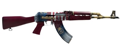Zastava Arms USA ZPAP M70 Limited Edition 7.62x39mm 30+1 16.30″ 24K Gold Plated Barrel, Red/White/Blue 1.5mm Bulged Trunnion Receiver, Serbian Red Wood Furniture - $1132.38