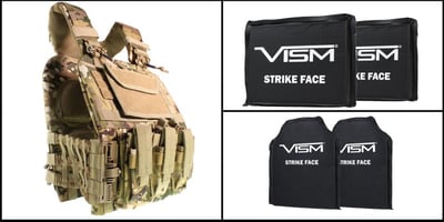 Body Armor Bundle: Guard Dog Body Armor 'Dane' Plate Carrier - Multicam + VISM Level IIIA Ballistic Soft Panel 10"X12" Bullet Proof Up To .44 Mag x2 + VISM Ballistic Soft Panel - 6" X 8" - Rectangle Cut x2 - $279.99 (FREE S/H over $120)