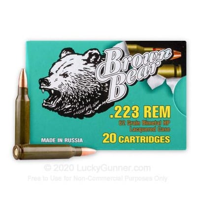 Brown Bear (Steel Casing) 223 Rem 62 gr HP 500 Rounds - $275.00