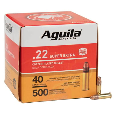  Aguila 22 Long Rifle 40gr Copper-Plated Solid Point Rimfire Ammo 500 Rounds - $25.99  (Free S/H over $49)