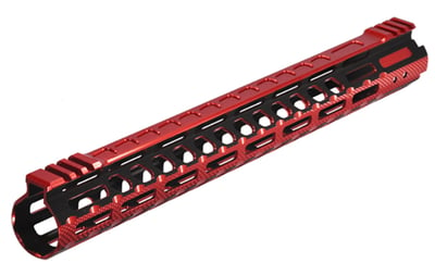 UTG PRO M-LOK AR15 15" Ultra Slim Rail, Black Red 2-Tone - $144.99