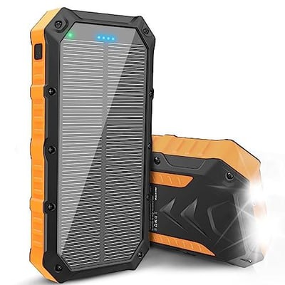 Solar Power Bank Portable Charger - 42800mAh Solar Phone Charger with 4 USB Ports/LED Flashlight Fast Charge USB C External Backup Battery Pack Compatible with iPhone Tablet - $16.14 with 5% Off Coupon on Site + FREE Shipping