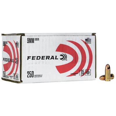 Federal Champion 9mm 115 gr Ammo FMJ - 250rds - C9115A250 - $54.99 