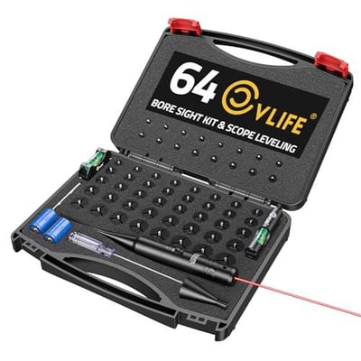 40% off CVLIFE 2-in-1 Green/Red Laser Bore Sight with Scope Level Kit Bore Sight Laser with 64 Adapter Fits .17 to 12GA Calibers Scope Bubble Level and Magnetic Scope Leveling Tool w/code PNK4YF2H - $31.19 + FREE Shipping