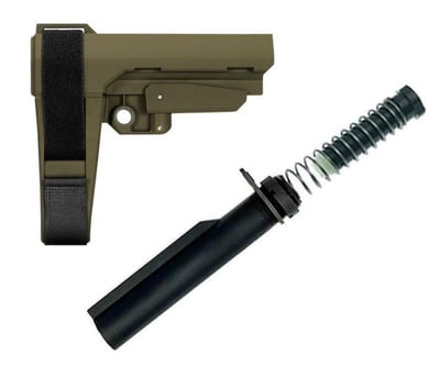 SB Tactical SBA3 Adjustable Pistol Brace + TS Buffer Tube Kit - OD Green - $109.95