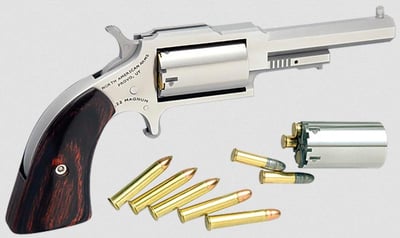 North American Arms 1860 Sheriff Stainless .22 LR / .22 Mag 2.5" Barrel 5-Rounds - $288.01