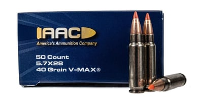 AAC 5.7x28mm Ammo 40 Grain V-Max 50rd Box - $29.99