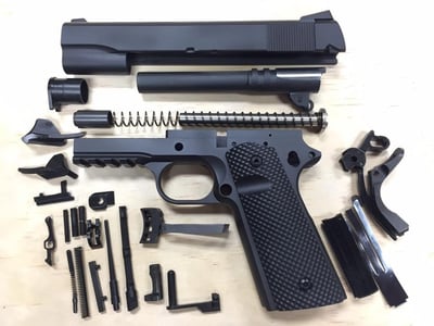 1911 Tactical 80% Builders Kit with Cerakote Black Frame and Slide your choice .45 ACP or 9mm - $599