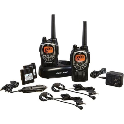 Midland 36-Mile 50-Channel FRS/GMRS Two-Way Radio (Pair) (Black/Silver) - $41.42 shipped (Free S/H over $25)