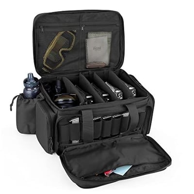 DSLEAF Tactical Pistol Range Bag for 5 Handguns, Shooting Gun Duffle Bag with 9X Magazine Slots for Hunting and Range Outdoor Activities - $55.99 + FREE Shipping