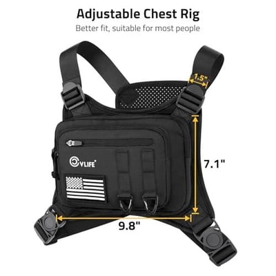 CVLIFE Chest Bag with Pistol Holster Adjustable - $15.49 w/code "ITKG2ZEU" + FREE Shipping