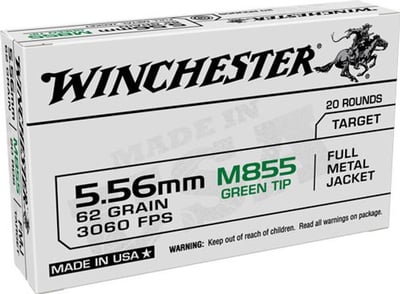 Winchester Usa 5.56X45 62Gr 20Rd Green Tip WM855K - $11.62