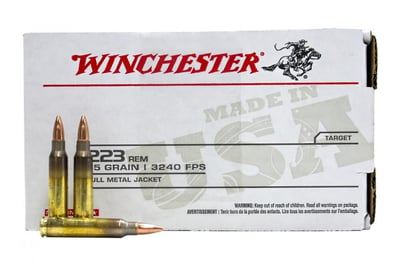 Winchester 223 Rem 55 gr FMJ USA Lake City 150/Box - $68.50