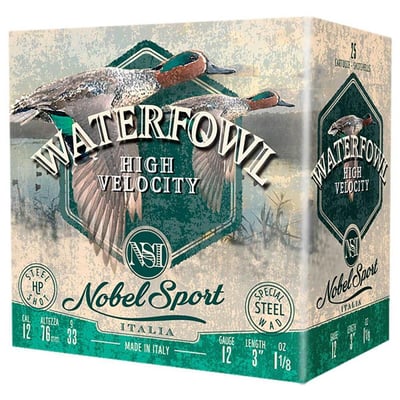 Nobel Steel Waterfowl High Velocity 12 Gauge 3in #2 1-1/8oz Waterfowl Shotshells - 25 Rounds - $16.14  (Free S/H over $75 or Free store pickup)
