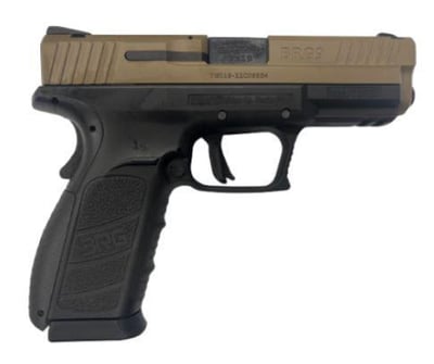 Buffalo Cartridge Co. 9MM Semi-Auto Pistol, BRG9 Elite 4" BBl, Grip Safety, Trigger Safety, Ambi Mag Release, 2-16 Rd Mags, Duo-Tone - Black/FDE - $237.99 