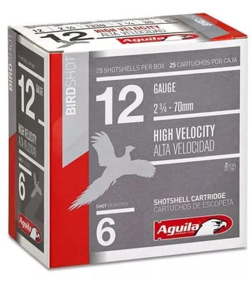 Aguila Ammunition 12ga Birdshot 2.75 inch Shotgun Shells #6 Shot 1.25oz 1330 fps 25rd Box - $10.99 (S/H $19.99 Firearms, $9.99 Accessories)