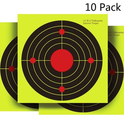 Shooting Targets Papers 12"x12" Yellow upon Impact Gun Rifle Pistol AirSoft BB Gun Air Rifle 10 Pack - $7.99 (Free S/H over $25)