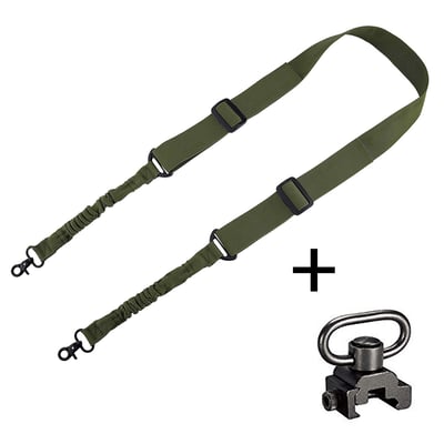 2 Point Rifle Sling Army Green Sling with Rail QD After Code - $10.19 after code "D3BPT4BL" (Free S/H over $25)