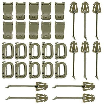 Kit of 30 OD Green Attachments for Molle Bag Tactical Backpack Vest Belt After Code M764X3CC - $11.89 (Free S/H over $25)