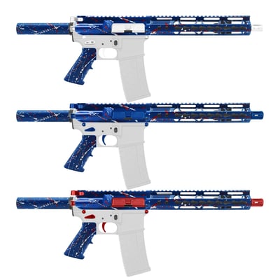 AR-15 .223/5.56 10" Barrel W/ 10'' Handguard ''BLU-RW-SPLATTER'' Pistol Kit - $319.99  (Free Shipping)