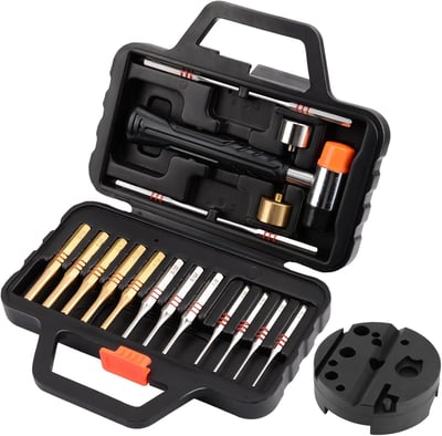 Pridefend Brass Punch Set and Roll Pin Including Steel Pin Punch Set and Bench Block, Hammer with Detachable Heads with Storage Case - $25.9 After Code "GAIYSGDG" + FREE Shipping