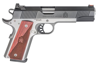 Springfield Armory 1911 Ronin 9mm Luger 5" 9+1 Stainless Steel Crossed Cannon Wood Laminate Grip - $675 