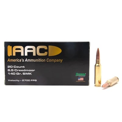 AAC 6.5 Creedmoor Ammo 140 Grain Sierra Matchking HPBT 20rd Box - $21.99