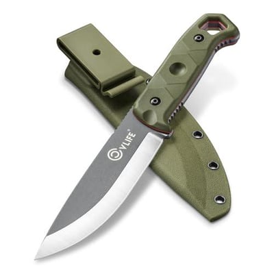 20% off CVLIFE Fixed Blade Knife with Sheath, 5.1" D2 Steel Full Tang Survival Bushcraft Knife, Scandi Grind, 5-Layer Handle with G10 Liners, Heavy Duty Hunting Camping Knives for Men, Green w/code THCRNSIQ- $17.49 - $18.2 + FREE Shipping