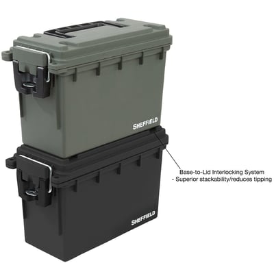 Sheffield Stackable Locking Field Ammo Boxes 6/Pack - $49.98