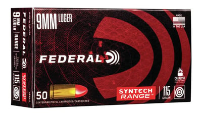 Federal Premium Centerfire Handgun Ammunition 9mm Luger 115 grain Syntech Total Synthetic Jacket 50 rounds - $23.99 (Free S/H over $49 + Get 2% back from your order in OP Bucks)