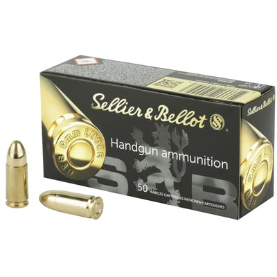 Sellier & Bellot 9mm 124GR FMJ Ammunition 50 Rounds - $19.98