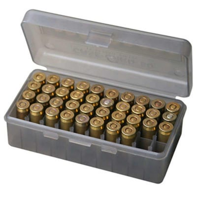 MTM Case-Gard ORIG LGE HANDGUN AMMO BOX 50RD - CLR SMK - $2.19 shipped (Free S/H over $25)