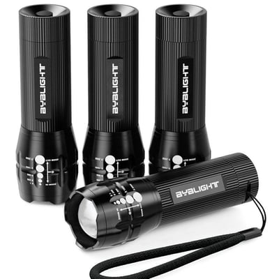 Pack of 4 BYB Adjustable Focus LED Flashlights Torch Super Bright 150 Lumen 3 Light Modes - $11.99 + FS over $35 (LD) (Free S/H over $25)