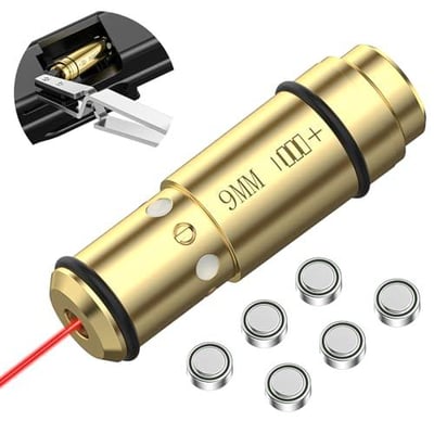 CVLIFE 223 9mm Laser Bore Sighter with Chamber Extractor Tool and 6 Batteries - $12.59 w/code "6CLO9H8T" (Free S/H over $25)