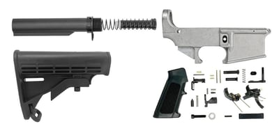AR-15 80% Raw Aluminum Lower Receiver & Complete LPK with M4 Stock Kit - $103.46 after Code: TOBER10 