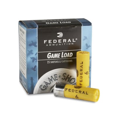 Federal Game Load, 20 Gauge, 2 3/4", 7/8 oz. Shotshells, #6 #7 1/2 #8 25 Rounds - $6.64 (Buyer’s Club price shown - all club orders over $49 ship FREE)