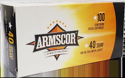 Armscor 50316 Pistol Value Pack 40 S&W 180 gr Full Metal Jacket (FMJ) Value Pack 100 Bx - $35.95 