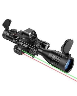 20% off MidTen 4-16x50 AO Scope Combo with Green/Red Dual Laser Sight, 5-in-1 Combo with Dual Illuminated Optics Scope & 4 Reticle Holographic Sight & Dual Color Laser Sight & Flashlight & Mount w/code DYRA5IME - $75.99 + FREE Shipping